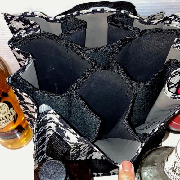 WINE BOTTLE Tote Bag Dividers and Handles Recycled Ecofriendly 9 x 9 x 10 inches - Picture 7 of 13